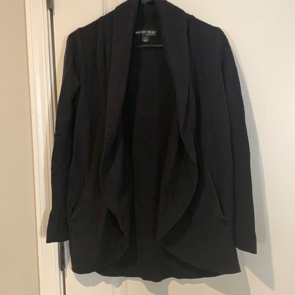 Barefoot Dreams Black Cozychic Circle Cardigan SzS